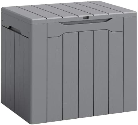 Flamaker Deck Box 30 Gallon, Waterproof Resin Small Storage Box with Lid