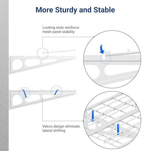 FLEXIMOUNTS 4-Pack 2x4ft Wall Shelf Garage Storage Rack Wall Mounted, White