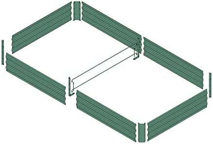 8x4x1ft Green Metal Raised Garden Bed Kit, Galvanized Outdoor Planter Box for Vegetables, Flowers, Herbs, and Succulents,240 Gallon Capacity