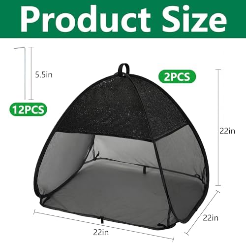 2Pcs Pop Up Garden Netting Bug and Shade Cover,Plant Sun Shade Netting Tent