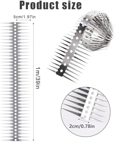 Anti-Climb Spikes for Raccoon & Bird Protection - Heavy-Duty Stainless Steel Barrier Nails for Fence, Roof, Trees | Outdoor Animal Climb Prevention (2PCS)