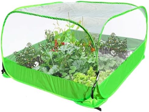 Pop-up Garden Mesh Plant Cover Outdoor Tent Garden Cover Mesh Bird and Pest Protection Guard for Raised Bed Protection Fruits Vegetables Seedlings and Herbs (1pcs 35.4x35.4x27.5in Without Bottom)