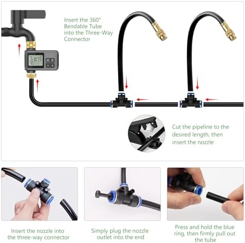 120FT Drip Irrigation System with Smart Water Timer