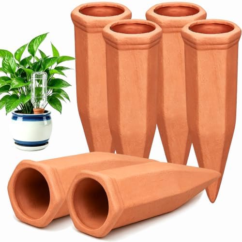 Terracotta Plant Watering Devices, Outdoor Indoor Plant Self Waterer Spikes
