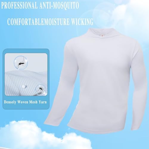 LeeHanTon Men's Sun Shirts Sun Protection Hoodie Shirt UPF 50+ Long Sleeve Work Athletic Shirt with Hooded for Fishing Hiking