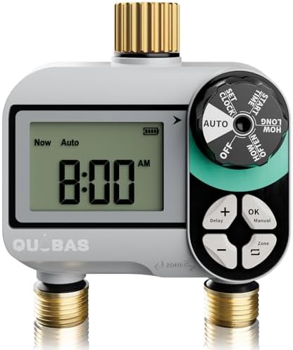 QUOBAS Brass Sprinkler Timer, Programmable Water Hose Timer for Garden Hose