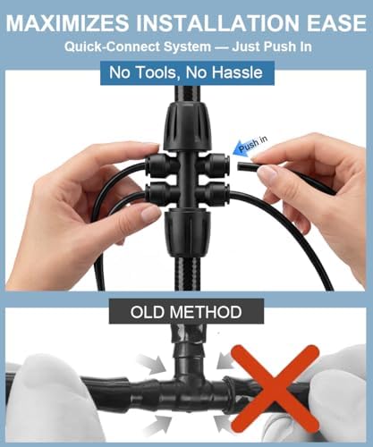 40FT Main tube1/2 Drip Irrigation System Kit with 40 Adjustable Nozzles