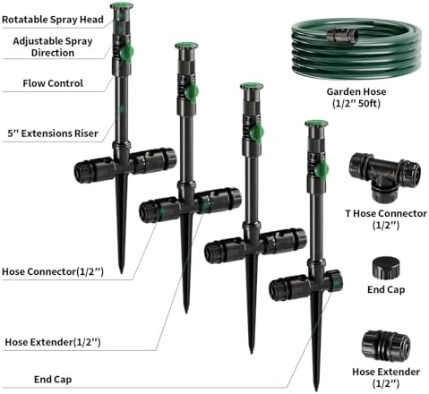 Flexible Sprinkler System, Above Ground DIY Irrigation Kit