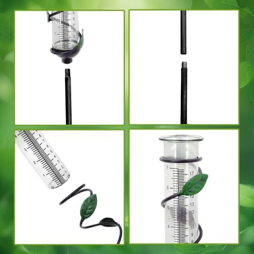 27" Garden Rain Gauge - 7" Plastic Tube for Outdoor Indoor Use, Patio Yard Decor Statue