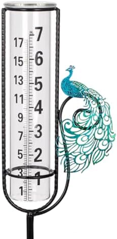 Stargarden Rain Gauge, Outdoor Peacock Rain Gauge