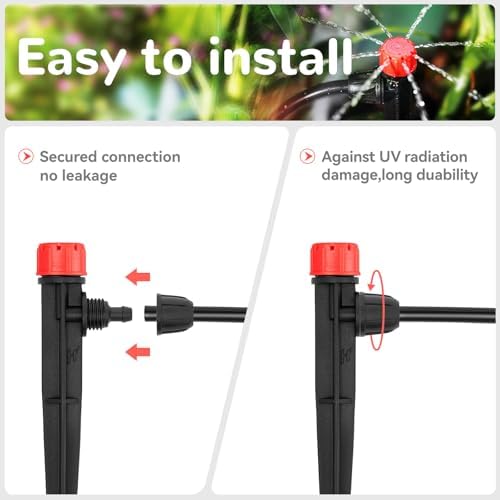 Drip Irrigation Emitters for 1/4" Tubing: 25pcs Drippers with Lock Barbed