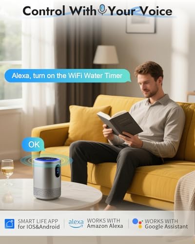 Insoma 1 Zone WiFi Water Timer with Brass Inlet, Smart Hose Timers with Hub Support 2.4GHz WiFi & Bluetooth, APP & Voice Control, Irrigation Timers with Rain Delay & Manual Watering for Yard, Lawn