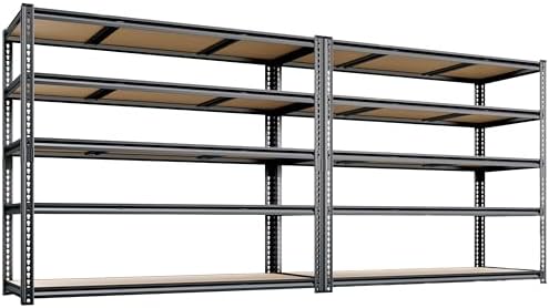 48"W Garage Shelving Heavy Duty ,5 Tier Metal Shelving Unit , 3050LBS, 2PCS