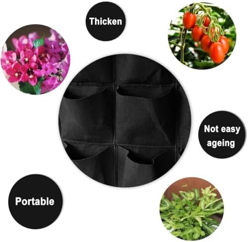 WFIST Vertical Hanging Planter Bag, Breathable Felt Wall Garden Planter with Metal Grommets, Indoor/Outdoor Space-Saving Herb & Flower Growing Pouch (18-Pocket)