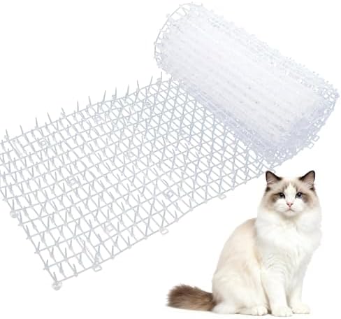 Transparent Cat Scat Mat with Spikes, 6.5FT Clear Cat Deterrent Mat for Sofa, Windowsill, Balcony & Garden, Cuttable Indoor Outdoor Pet Repellent Mat, 78 x 11 Inch