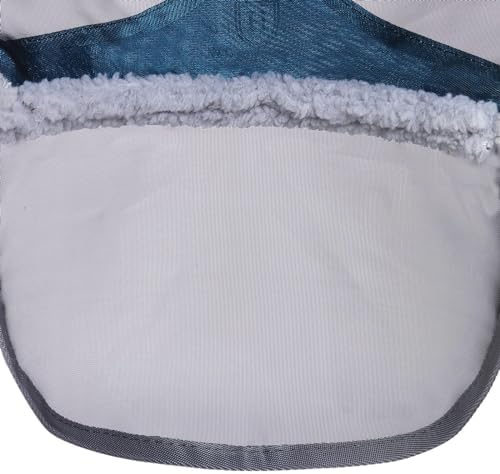 Harrison Howard CareMaster Pro Luminous Horse Fly Mask Large Eye Space Long Nose with Ears UV Protection for Horse Sky Blue S Pony
