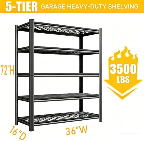 2Pack 72" H X 48" W X 24" D Heavy Duty Garage Shelving Unit
