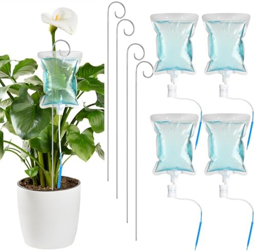 Norme 6 Pcs Plant Drip Irrigation 500ml Water Bag with Support Rod