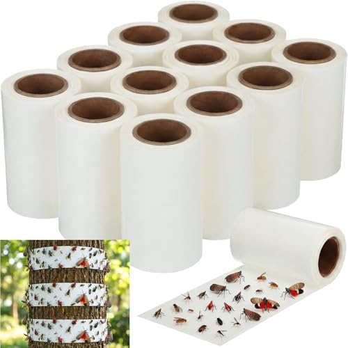 12 Rolls Spotted Lantern Fly Tree Trap, 30 ft Each, Outdoor Ant Trees Wrap