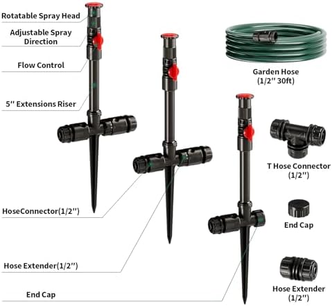 Flexible Sprinkler System, Above Ground DIY Irrigation Kit