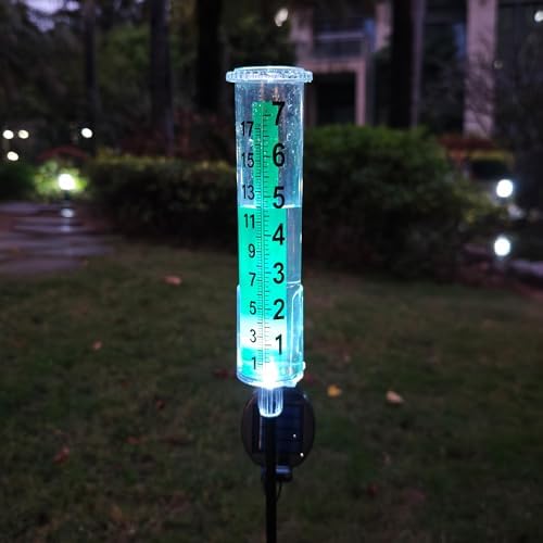 JOYBEE Solar Antifreeze Rain Gauge for Outdoors Yard Garden(Green)