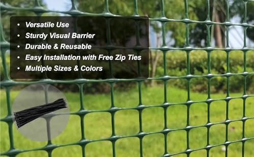 PotatoLife Green Plastic Garden Fence, Hardware Mesh, 4' x 75'