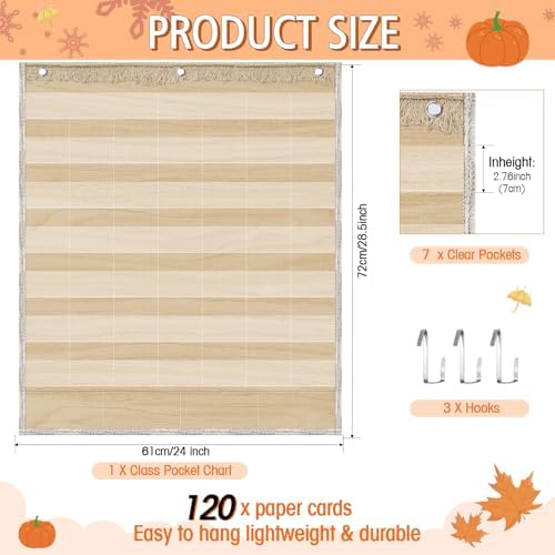 Sinload Classroom Calendar Pocket Chart Wood Color, We Belong