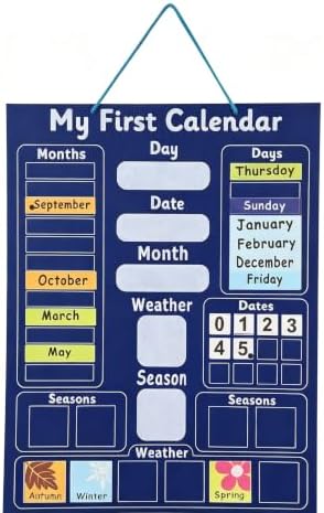 Learning Calendar Weather Time Wall Center Classroom Pocket Chart For Kids