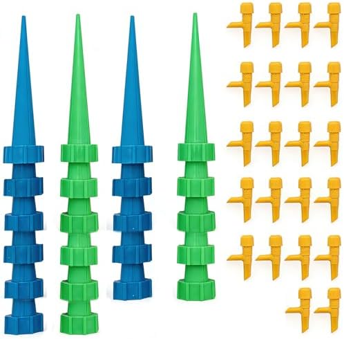22pcs Plant Self Watering Insert Spikes Device Indoor,Automatic Water Control System with Slow Release Valve,Adjustable Water Volume Drip Irrigation Control System,Enjoy Your Vacation