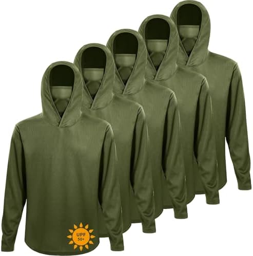 LeeHanTon Men's Sun Shirts Sun Protection Hoodie Shirt UPF 50+ Long Sleeve Work Athletic Shirt with Hooded for Fishing Hiking