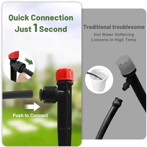 Drip Irrigation Kit for Garden, Quick-Connect Plant Watering System 250FT