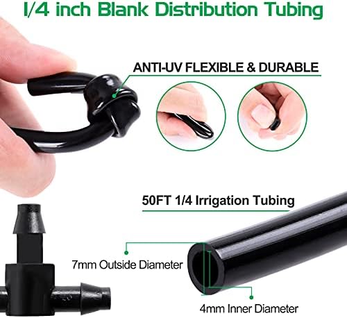 MIXC 50FT Drip Irrigation System, Misting System with 20 Adjustable Nozzles