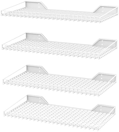 Ultrawall Wall Mounted Storage Shelf for Garage, 4 Pack Metal Shelf Rack