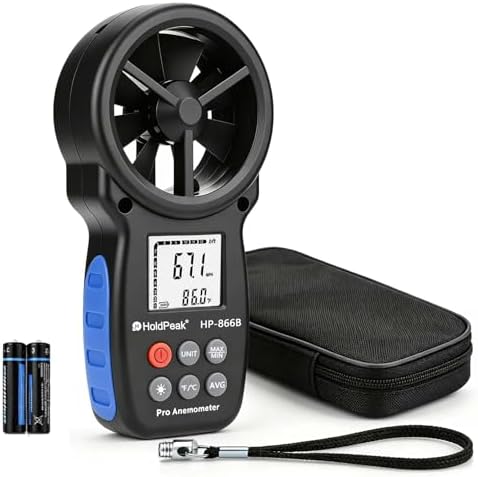 HoldPeak 866B Digital Anemometer, Handheld Wind Speed CFM Meter