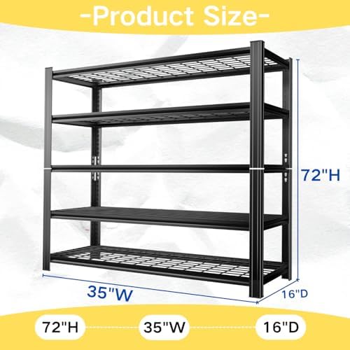 Garage Shelving, Heavy Duty Storage Shelves, Adjustable Boltless Units