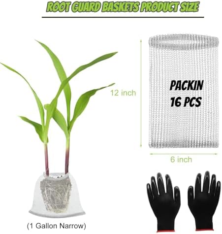 16 Pcs Gopher Baskets 1 Gallon Root Guard Proof Stainless Wire Steel Trap