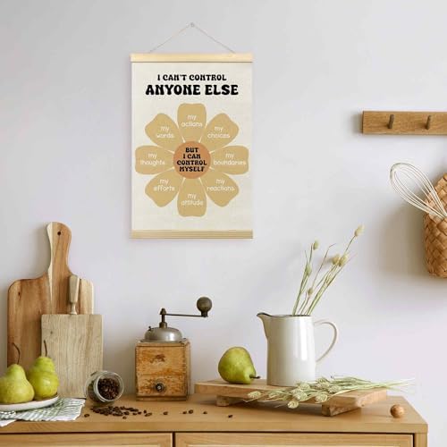 TLESKE Mental Health Classroom Poster Hanger Frame, Psychology Hanging Wall Art Room Decor for School Counselor Therapy Therapist Office, Things I Can Control Banner Print, Calming Room Decor, 16x24