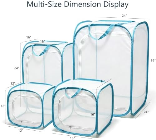 Insect & Butterfly Habitat Cage, Portable Pop-Up Terrarium with Mesh Sides, Bug Catching & Observation Enclosure for Caterpillars, Small Insects, Outdoor & Classroom Use, 16 Inches Tall