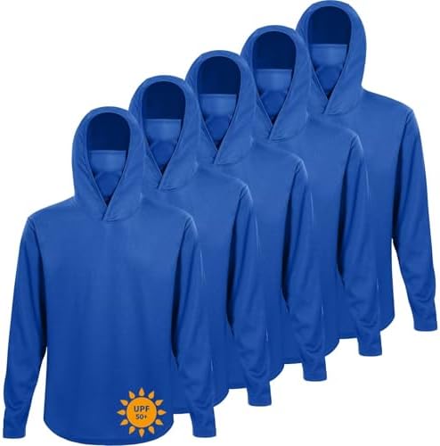 LeeHanTon Men's Sun Shirts Sun Protection Hoodie Shirt UPF 50+ Long Sleeve Work Athletic Shirt with Hooded for Fishing Hiking