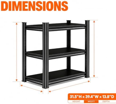 Garage Shelving, Heavy Duty Adjustable Boltless Metal Storage Shelves