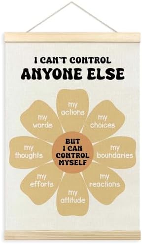 TLESKE Mental Health Classroom Poster Hanger Frame, Psychology Hanging Wall Art Room Decor for School Counselor Therapy Therapist Office, Things I Can Control Banner Print, Calming Room Decor, 16x24