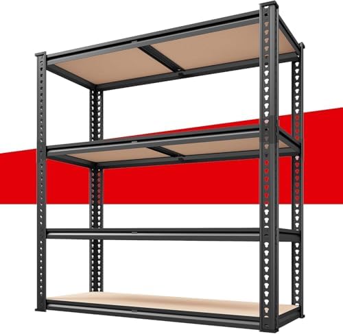 REIBII 40" W Garage Shelving with Rolled-Edge Columns for Basement Pantry