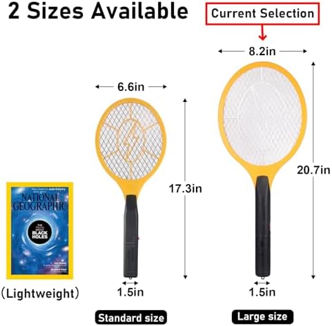 Electric Fly Swatter Bug Zapper Zap Mosquito - Indoor Outdoor Zapping Racket for Pest - Safe to Touch with 3-Layer Safety Mesh, Pack of 1