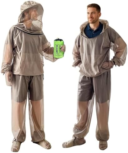 IC ICLOVER 4- Piece Mosquito Jacket, Mosquito Net Suits for Outdoor Fishing
