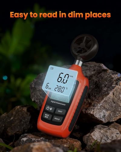Anemometer with Backlit for HVAC, Drone, Sailing, Outdoor Activities
