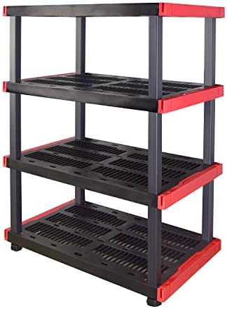 CX Craftsman 4-Tier Heavy Duty Plastic Storage Shelves, Garage Organization