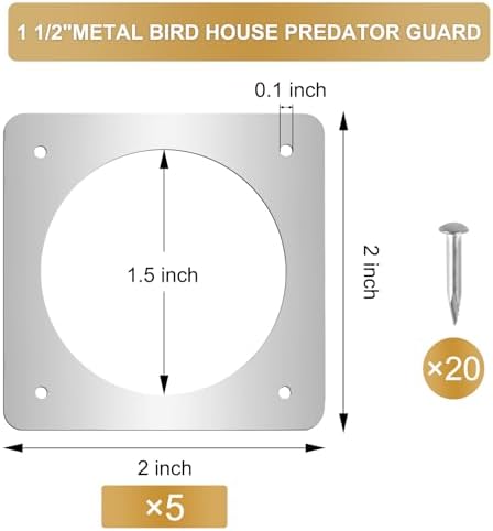 5 Pack Stainless Steel Birdhouse Hole Guard & Portal Protector