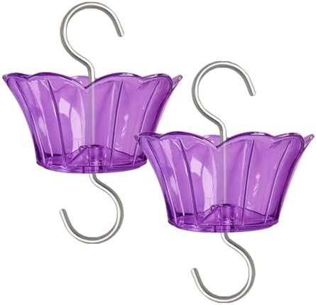 3oz Plastic Ant Moat for Hummingbird Feeder, 2-Pack Purple Insect Guards