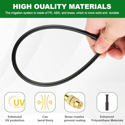 30FT Drip Irrigation System, 1/4" Garden Watering Misting System for Plant