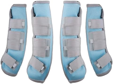 Harrison Howard Horse Fly Boots Leg Guards Fly Boots Protection Set of 4 Voodoo Blue Medium Cob